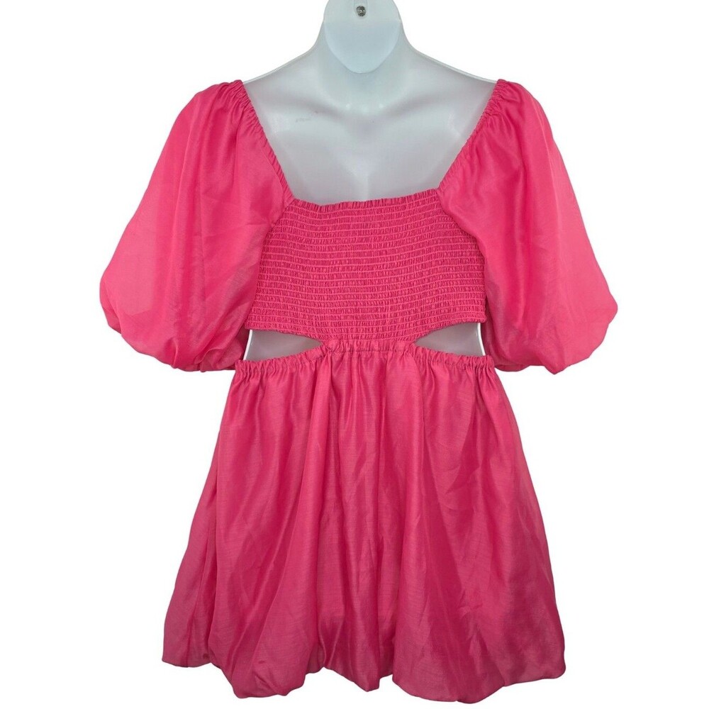 A New Day Size L Pink Puff Sleeve Cutout Bubble Dress 3804-CV - Picture 2 of 13